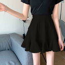 レディース Aラインフリルショートスカート モテ服 普段使い ハイウエスト スリム見え カレッジ 女の子 かわいい おしゃれ 日常着 お呼ばれ 衣装 デート アップ(4)