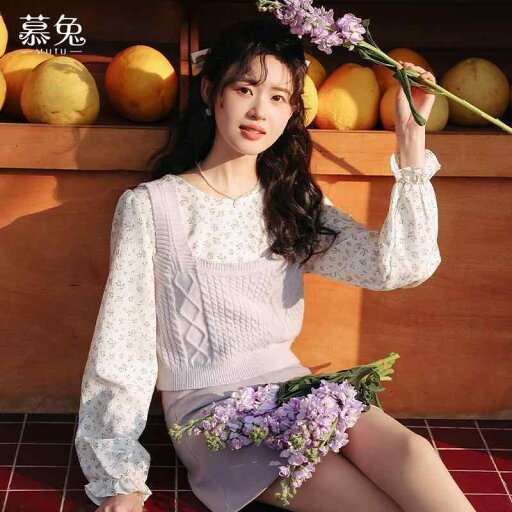 シャツ レディース ファッション ニット ベスト 花柄 2点 セット 女性用 春 時代 還元 美しい 洋風 スーツ シャツ レディース ファッション ニット ベスト 花柄 2点 セット 女性用 春 時代 還元 美しい 洋風 スーツ