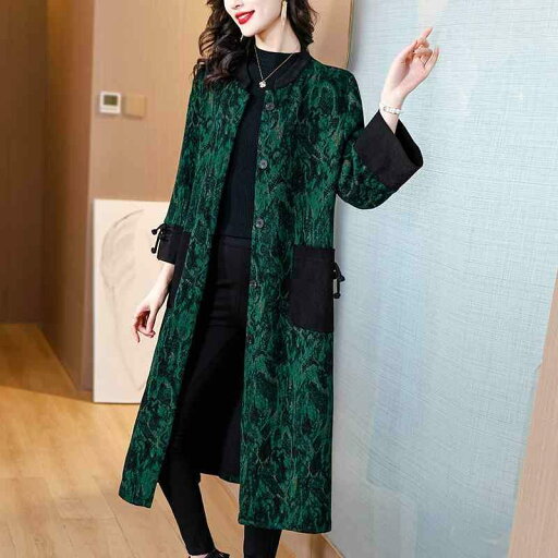 コート レディース ファッション ミセス 婦人服 秋冬 ジャカード ウインドブレーカー ゆったり 大きいサイズ 体型カバー ロング コート レディース ファッション ミセス 婦人服 秋冬 ジャカード ウインドブレーカー ゆったり 大きいサイズ 体型カバー ロング
