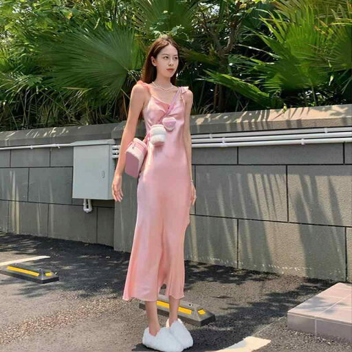 ドレス バースデー レディース イブニング カクテル パーティー 誕生日 フレッシュ 甘くて 優しい ミドル丈 旅行 服 ピンク サスペンダー ドレス バースデー レディース イブニング カクテル パーティー 誕生日 フレッシュ 甘くて 優しい ミドル丈 旅行 服 ピンク サスペンダー