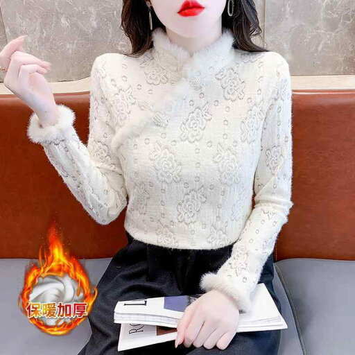 トップス シャツ レディース 大人 かわいい ベルベット 厚手 レース レイヤリング 女性 秋冬 暖かい ハイエンド 中華風 インナー 冬 トップス シャツ レディース 大人 かわいい ベルベット 厚手 レース レイヤリング 女性 秋冬 暖かい ハイエンド 中華風 インナー 冬
