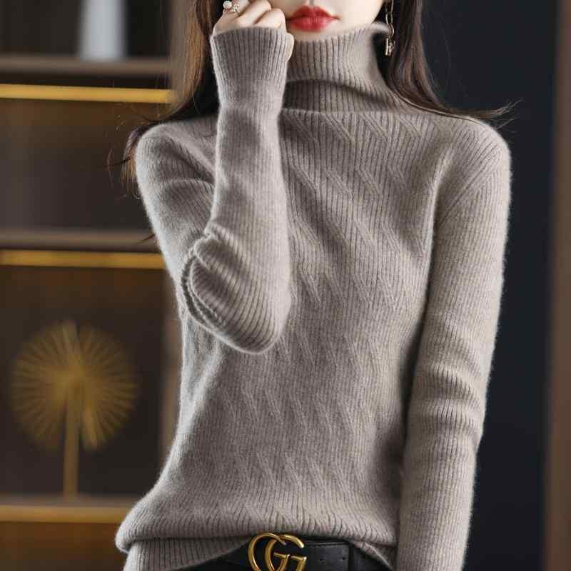トップス レディース セーター カジュアル タートルネック マット 100 カーディガン 女性 春 無地 プルオーバー セーター ゆったり 厚手 暖かい セーター