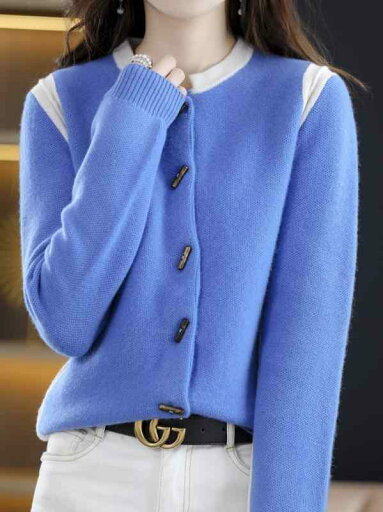 トップス ジャケット レディース セーター カジュアル 春 カーディガン 女性 ラウンドネック レトロ ホーンボタン セーター 無地 ウール ニット セーター トップス ジャケット レディース セーター カジュアル 春 カーディガン 女性 ラウンドネック レトロ ホーンボタン セーター 無地 ウール ニット セーター