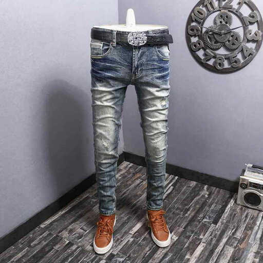 パンツ デニムパンツ メンズ ボトムス ズボン 春秋 ジーンズ レトロ ストレート スリムフィット 和風 リップド 伸縮性 ダメージ 加工 ロング パンツ デニムパンツ メンズ ボトムス ズボン 春秋 ジーンズ レトロ ストレート スリムフィット 和風 リップド 伸縮性 ダメージ 加工 ロング