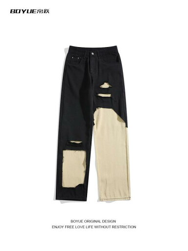 パンツ デニム メンズ アウトドア ズボン ジャンプ ステッチ リップド ジーンズ ヒップ ホップ ストリート 掃討 古風 ズボン パンツ デニム メンズ アウトドア ズボン ジャンプ ステッチ リップド ジーンズ ヒップ ホップ ストリート 掃討 古風 ズボン