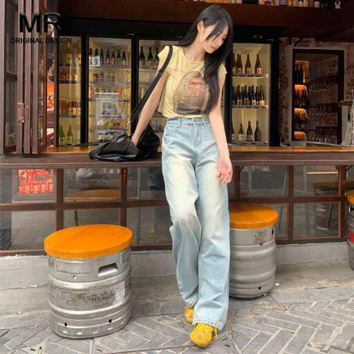 パンツ デニム レディース カジュアル 女性 ウォッシュド ブルー ハイウエスト ジーンズ 夏 アメリカン スリミング ストレート ワイド レッグ パンツ デニム レディース カジュアル 女性 ウォッシュド ブルー ハイウエスト ジーンズ 夏 アメリカン スリミング ストレート ワイド レッグ