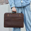 バッグ ブリーフ ケース レトロ レザー メンズビジネス 革 多機能 ポータブル ラップ トップ 軽量 iPad