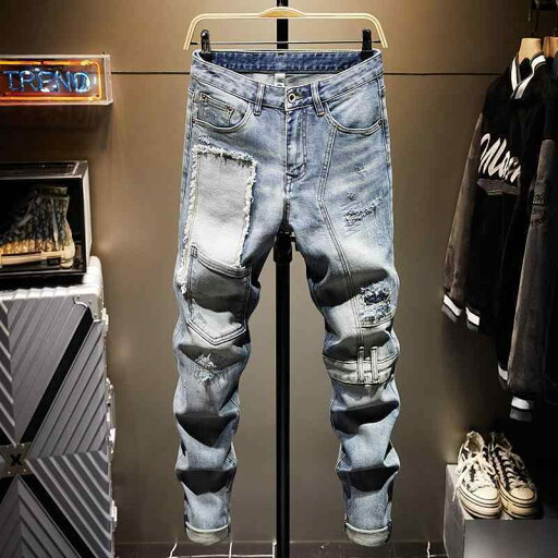 パンツ デニムパンツ メンズ カジュアル おしゃれ 長ズボン ライト カラー ジーンズ 男性用 ファッション スリム スキニー ダブル ポケット パンツ デニムパンツ メンズ カジュアル おしゃれ 長ズボン ライト カラー ジーンズ 男性用 ファッション スリム スキニー ダブル ポケット