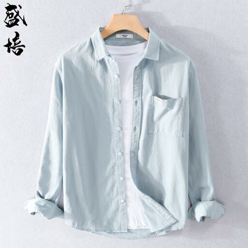 トップス シャツ メンズ 春秋 男性用 薄手 カジュアル 長袖 フレッシュ 芸術的 ゆったり 若々しい 快適 綿 トップス シャツ メンズ 春秋 男性用 薄手 カジュアル 長袖 フレッシュ 芸術的 ゆったり 若々しい 快適 綿