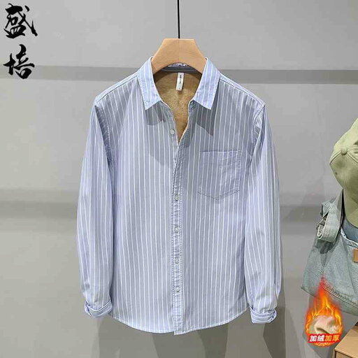 トップス シャツ メンズ 爽か シンプル 裏起毛 冬 カジュアル 暖かい インナーウェア 服 ベース ストライプ トップス シャツ メンズ 爽か シンプル 裏起毛 冬 カジュアル 暖かい インナーウェア 服 ベース ストライプ