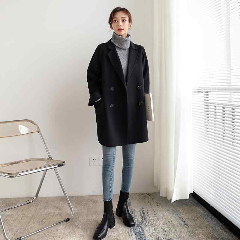 コート ウール レディース 上品 マザーズ 婦人服 両面 女性 ショート 秋冬 ハイエンド 小さい ファッション スーツ(4)