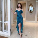 イブニングドレス レディース おしゃれ キュート フェミニン グラマー セクシー 魅力 ゴージャス 豪華感 華やか お姫様 パーティー 結婚式 フォーマル キャバ(4)