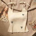 レディース 夏 リボン キャミソール モテ服 トップス セクシー レイヤード スタイリッシュ おしゃれ 女の子 韓国 イベント フェス レジャー デート アップ(4)