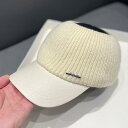 秋 冬 カジュアル ニット 帽 革 つば アヒル 帽子 女性用 韓国 ポニーテール 結ぶ こ き トップレス ハット