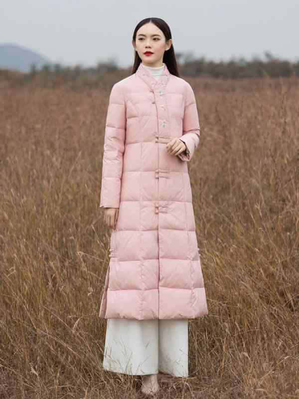 ジャケット 冬 ロング ダウン 中華風 バックル レトロ 漢服 女性 ライト ミドル丈 中華風 厚手 チャイナ