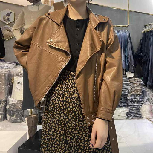 ジャケット レディース 秋 春 レザー ショート 韓国 ゆったり バイクウェア PU レザー クール ジャケット レディース 秋 春 レザー ショート 韓国 ゆったり バイクウェア PU レザー クール