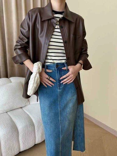 シャツ 秋 春 アウター かっこいい 今 甘くて クール 女性用 レザー ジェンダーレス バイク シャツ 秋 春 アウター かっこいい 今 甘くて クール 女性用 レザー ジェンダーレス バイク
