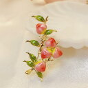 コート レディース ブローチ おしゃれ 入学式 卒業式 小さい フレッシュ 桃 ハイエンド エナメル 塗装 花 スーツ コサージュ ボタン