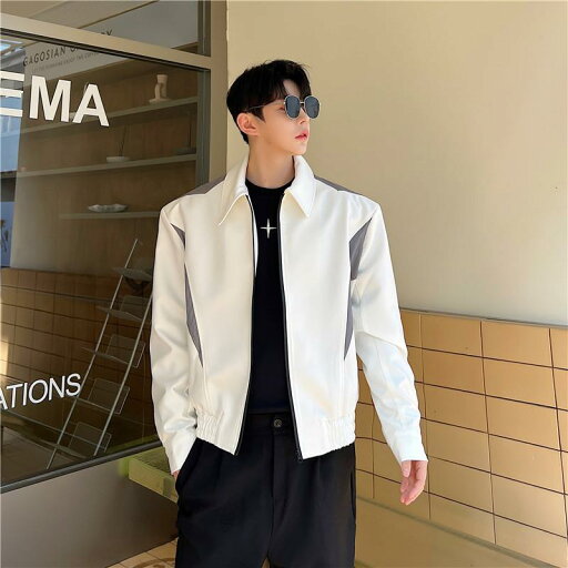 ジャケット メンズ 秋 春 カジュアル かっこいい 個性 配色 韓国 ハイエンド ジッパー トップス ジャケット メンズ 秋 春 カジュアル かっこいい 個性 配色 韓国 ハイエンド ジッパー トップス