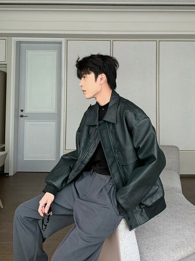 ジャケット メンズ 秋 冬 かっこいい レトロ レザー クリーン フィット Pu レザー アウター ジャケット メンズ 秋 冬 かっこいい レトロ レザー クリーン フィット Pu レザー アウター