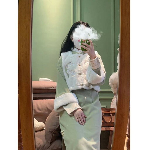 ドレス 秋 冬 若々しい ガール 中華風 レトロ 服 ベルベット 厚く チャイナ ベスト スーツ ドレス 秋 冬 若々しい ガール 中華風 レトロ 服 ベルベット 厚く チャイナ ベスト スーツ