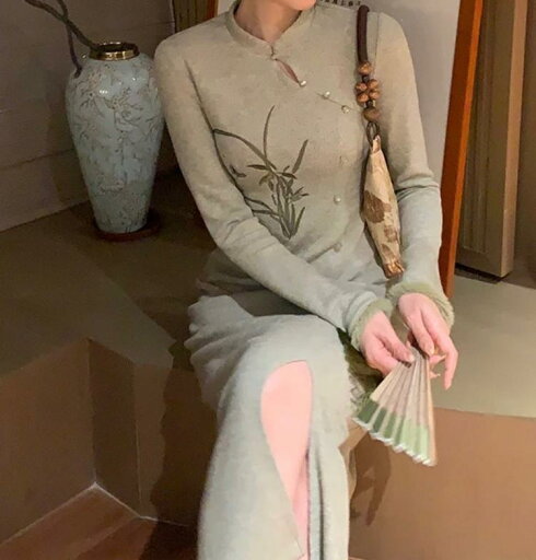 ドレス 秋 冬 チャイナ 美しい 撮影 衣装 中華風 優しい チャイナ フェミニン 刺繍 ロング ドレス 秋 冬 チャイナ 美しい 撮影 衣装 中華風 優しい チャイナ フェミニン 刺繍 ロング