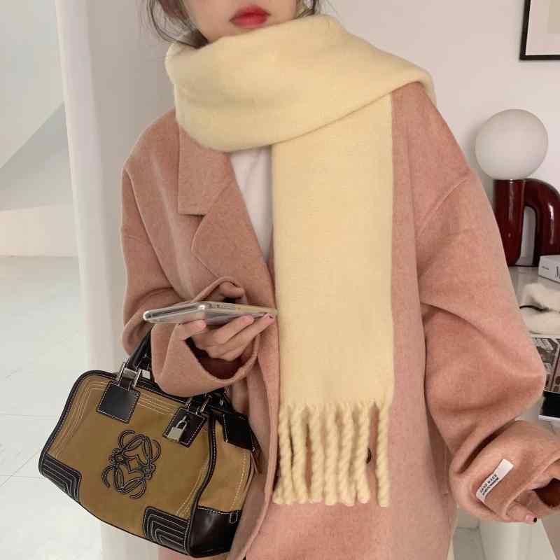 メンズ 秋 冬 マフラー レトロ ソリッドカラー スカーフ 女性 学生 厚く 暖かい 防寒 スカーフ カップル
