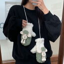 レディース 冬 韓国 かわいい 防寒性 暖かい 子 羊 ぬいぐるみ 厚手 学生 ホルターネック 毛皮 手袋 用