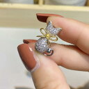 アクセサリー レディース DIY ※パールし 空ホルダー 半完成品 セイコー 厚手 金 メッキ 色 分離 プロセス マイクロ 舗装 ジルコン 猫 パールブローチ コサージュ 空 ホルダー