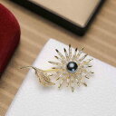 アクセサリー レディース DIY ※パールし 空ホルダー 半完成品 セイコー 厚手 金 メッキ マイクロ 舗装 ジルコン ひまわり パールブローチ ピン コサー...