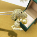アクセサリー 秋 冬 DIY ※パールし 空ホルダー 半完成品 かわいい 犬 パールブローチ ペット 子犬 コサージュ ガールズ 干支 ファッション ピン 空 ホルダー
