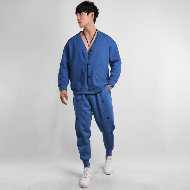 ジャケット メンズ 長袖 スポーツ スーツ カーディガン ランニング トレーニング フィットネス アメカジ トレーナー スウェット 2点 セット