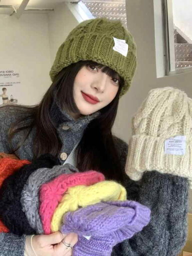 ニット帽 レディース カジュアル 帽子 秋冬 ウール 小顔効果 防寒 カップル グリーン ブラック イエロー ニット帽 レディース カジュアル 帽子 秋冬 ウール 小顔効果 防寒 カップル グリーン ブラック イエロー