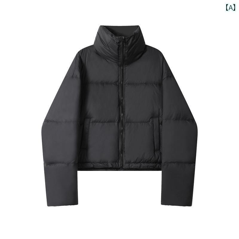 ジャケット レディース 冬 黒 軽量 スタンドカラー ダウン 厚手 暖かい ハイエンド ショート