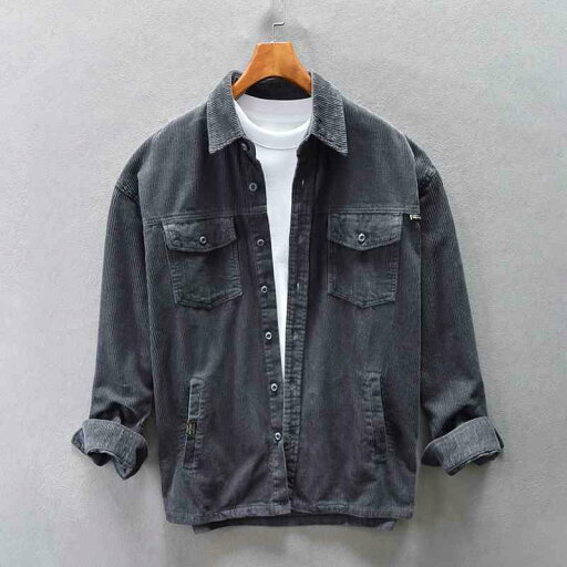 シャツ メンズ カジュアル 紳士服 レトロ 文学 風 コーデュロイ コーデュロイ ゆったり シャツ メンズ カジュアル 紳士服 レトロ 文学 風 コーデュロイ コーデュロイ ゆったり