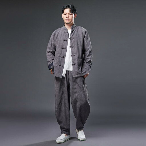ジャケット メンズ 秋 春 長袖 中華風 唐 スーツ 中国 スーツ コーデュロイ ズボン ツーピース スーツ ジャケット メンズ 秋 春 長袖 中華風 唐 スーツ 中国 スーツ コーデュロイ ズボン ツーピース スーツ