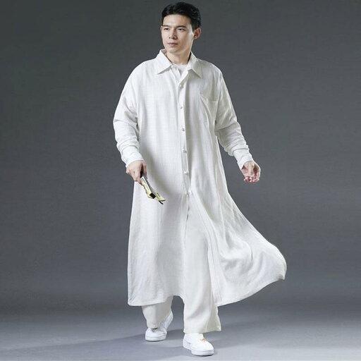 コート メンズ シフォン 中華風 バックル 唐装 チャイナ ローブ ガウン ミドル丈 マント レトロ 瞑想 僧服 コート メンズ シフォン 中華風 バックル 唐装 チャイナ ローブ ガウン ミドル丈 マント レトロ 瞑想 僧服