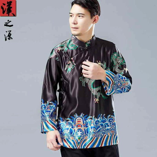 コート メンズ 中華風 プリント 漢服 バックル 斜め レトロ 中国 スタンドカラー 紳士服 レトロ 唐 スーツ コート メンズ 中華風 プリント 漢服 バックル 斜め レトロ 中国 スタンドカラー 紳士服 レトロ 唐 スーツ
