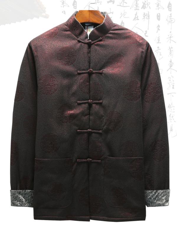 ジャケット メンズ 冬 カジュアル 紳士服 唐 スーツ 綿 パッド入り 中国 ボタン ダウン チュニック スーツ お父さん パッド入り 中華風 キルティング