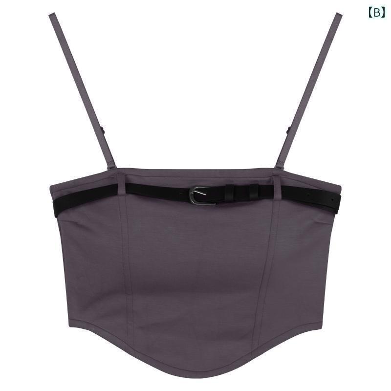 レディース 夏 クール ホット ガール レトロ キャミソール 女性 インナーウェア 魅惑的 不規則 トップス ウェア 屋外