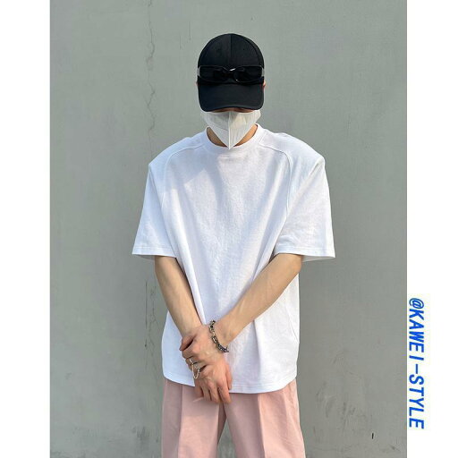 シャツ メンズ 夏 t 韓国 立体 取り外し 可能 肩 パッド 無地 半袖 ハイエンド ワイド ショルダー シルエット カップル T シャツ メンズ 夏 t 韓国 立体 取り外し 可能 肩 パッド 無地 半袖 ハイエンド ワイド ショルダー シルエット カップル T