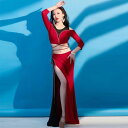 レディース 春 夏 インド ダンス ベリーダンス 練習着 魅惑的 パフォーマンス 服 セット カラーマッチング オリエンタル ダンス パフォーマンス 服