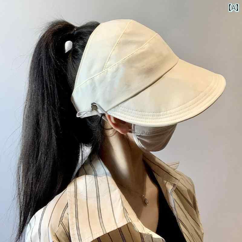 夏 釣り 帽子 アウトドア 登山帽 女性 ポニーテール 日焼け防止 帽子 趙 Lusi アヒル 舌 漁師 帽子 空 ハット