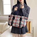 バック 鞄 おしゃれ ファッション レディース 大容量 春夏 学生 ショルダー 通勤 トートバッグ カジュアル チェック レディース デイリー モダン アメリカ...