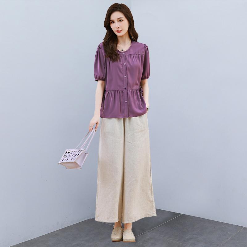 ファッション セットアップ トップス セットアップ パンツ ズボン半袖 通気性 ロング スリム フィ