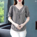 シャツ ブラウス シフォンシャツ チェック 半袖 夏 マザーズ アーバン ノーブル スタイリッシュ ショッピング オフィス 学校行事 快適コーデ レディース