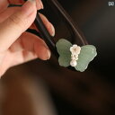 かんざし レディース ヘアアクセサリー 簪 エスニック 髪飾り 薄緑 蝶 U字 ヘアピン アクセサリー ボールヘア レディース アンティーク 白檀