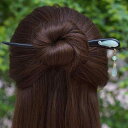 ヘアヘアアクセサリー かんざし ヘアピン 木 頭 フリンジ 黒檀 髪飾り 髪留め 大人式 母の日 ギフト レトロ おしゃれ モダン レトロ レディース シンプル...