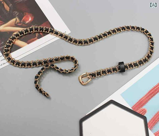ピン バックル 編組 金属 チェーン ウエスト レディース ファッション スカート ベルト 装飾 シャツ シンプル ピン バックル 編組 金属 チェーン ウエスト レディース ファッション スカート ベルト 装飾 シャツ シンプル
