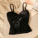 レディース 秋冬 パット付起毛 キャミソール モテ服 セクシー お腹見せ レイヤード おしゃれ トップス 韓国 イベント フェス 普段着 衣装 レジャー デート アップ 映え